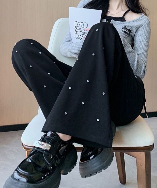 SHEENA(シーナ)の「ビジュースウェットパンツ(スウェットパンツ・レディース・ブラック/ホワイト・M)」の14枚目の写真