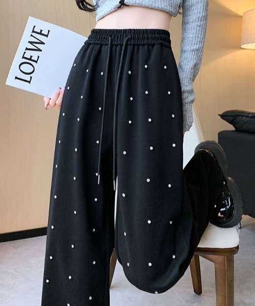 SHEENA(シーナ)の「ビジュースウェットパンツ(スウェットパンツ・レディース・ブラック/ホワイト・M)」の16枚目の写真