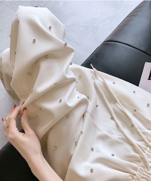 SHEENA(シーナ)の「ビジュースウェットパンツ(スウェットパンツ・レディース・ブラック/ホワイト・M)」の3枚目の写真