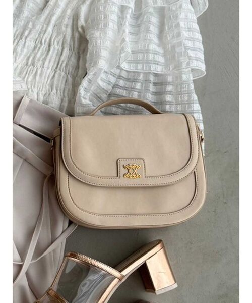 dazzlin（ダズリン）の「ブローチハーフムーンバッグ（ハンドバッグ・レディース・グリーン/アイボリー/ブラック・FREE）」の2枚目の写真