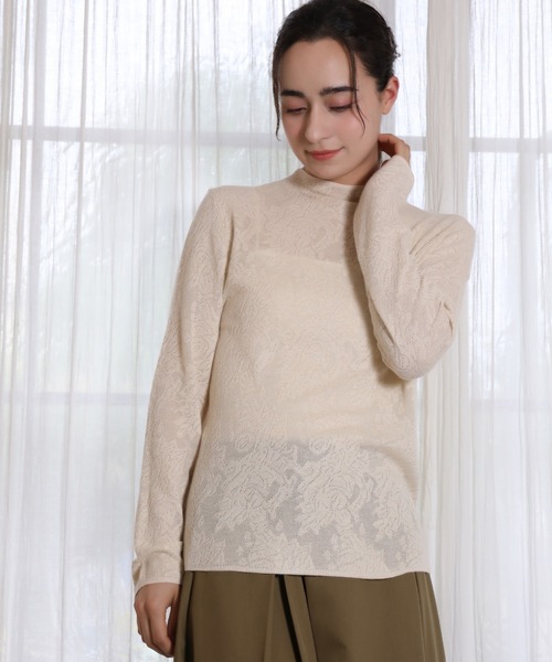 DECADE CLASSIC(ディケイド クラシック)の「【DECADE CLASSIC】花柄レース 長袖トップス (SS)(Tシャツ/カットソー・レディース・ブラック/グレー/ベージュ・SMALL/MEDIUM/LARGE/X-LARGE)」の3枚目の写真