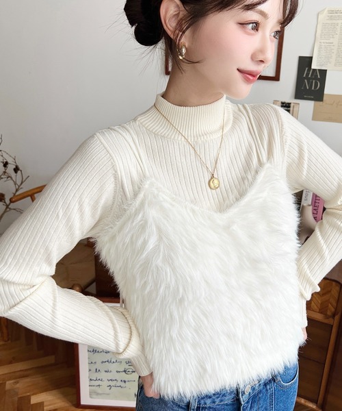 新品未使用　NOBLE ♡フェザーニットビスチェ♡ Noble（ノーブル）の「フェザーニットビスチェ（ニット/セーター