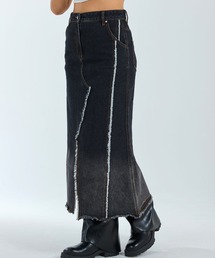 ADDYSONS（アディソンズ）の「Fringe Denim Skirt（デニムスカート）」