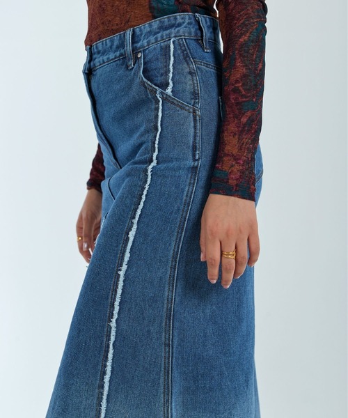ADDYSONS(アディソンズ)の「Fringe Denim Skirt(デニムスカート・レディース・ブルー/ブラック・SMALL/MEDIUM)」の11枚目の写真