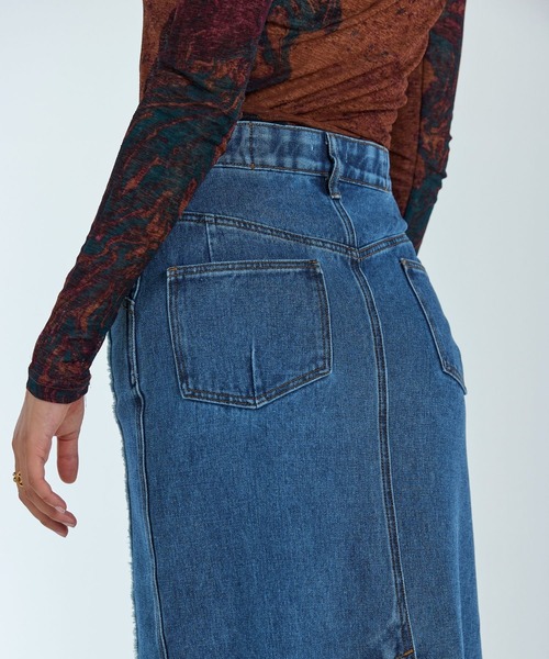 ADDYSONS(アディソンズ)の「Fringe Denim Skirt(デニムスカート・レディース・ブルー/ブラック・SMALL/MEDIUM)」の13枚目の写真