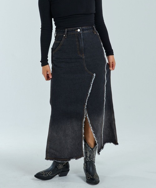 ADDYSONS(アディソンズ)の「Fringe Denim Skirt(デニムスカート・レディース・ブルー/ブラック・SMALL/MEDIUM)」の18枚目の写真