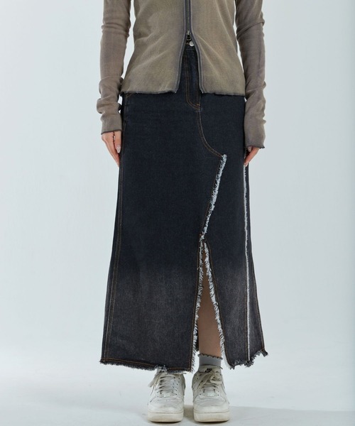 ADDYSONS(アディソンズ)の「Fringe Denim Skirt(デニムスカート・レディース・ブルー/ブラック・SMALL/MEDIUM)」の19枚目の写真