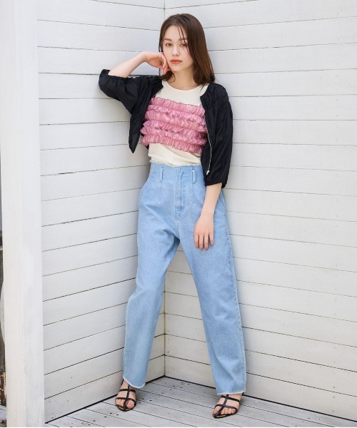 mysty woman（ミスティウーマン）の「シャーリングドロストブルゾン　128552（ブルゾン・レディース・ブラック/ライトグレー/オフホワイト・FREE）」の11枚目の写真