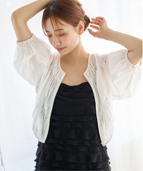 mysty woman（ミスティウーマン）の「シャーリングドロストブルゾン　128552（ブルゾン・レディース・ブラック/ライトグレー/オフホワイト・FREE）」の10枚目の写真