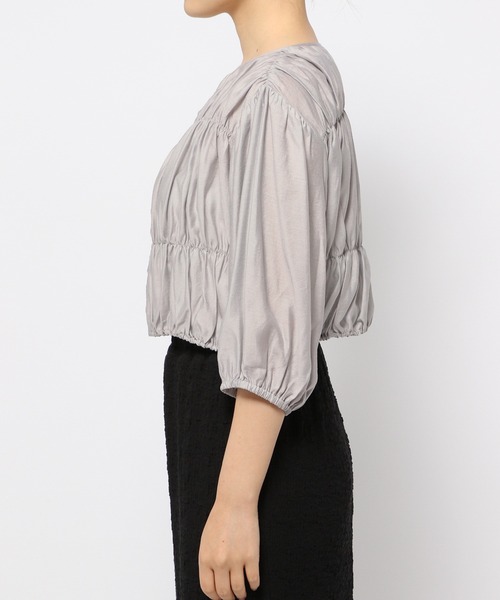 mysty woman（ミスティウーマン）の「シャーリングドロストブルゾン　128552（ブルゾン・レディース・ブラック/ライトグレー/オフホワイト・FREE）」の13枚目の写真