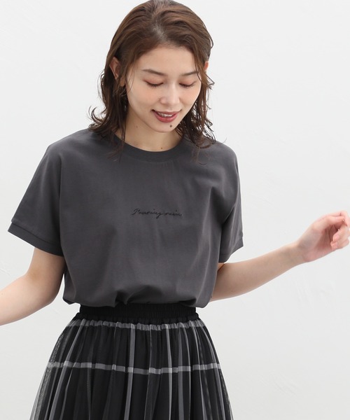 Honeys（ハニーズ）の「ロゴ刺繍Ｔシャツ（Tシャツ/カットソー・レディース・ホワイト/ホワイト系その他/スミクロ/ミント/ホワイト×レッド・S/M/L/LL）」の4枚目の写真