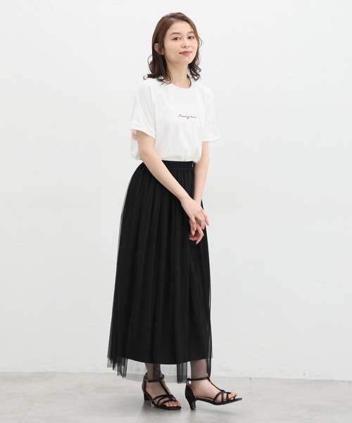 Honeys（ハニーズ）の「ロゴ刺繍Ｔシャツ（Tシャツ/カットソー・レディース・ホワイト/ホワイト系その他/スミクロ/ミント/ホワイト×レッド・S/M/L/LL）」の13枚目の写真