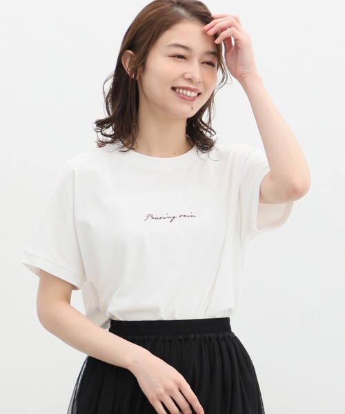 Honeys（ハニーズ）の「ロゴ刺繍Ｔシャツ（Tシャツ/カットソー・レディース・ホワイト/ホワイト系その他/スミクロ/ミント/ホワイト×レッド・S/M/L/LL）」の14枚目の写真