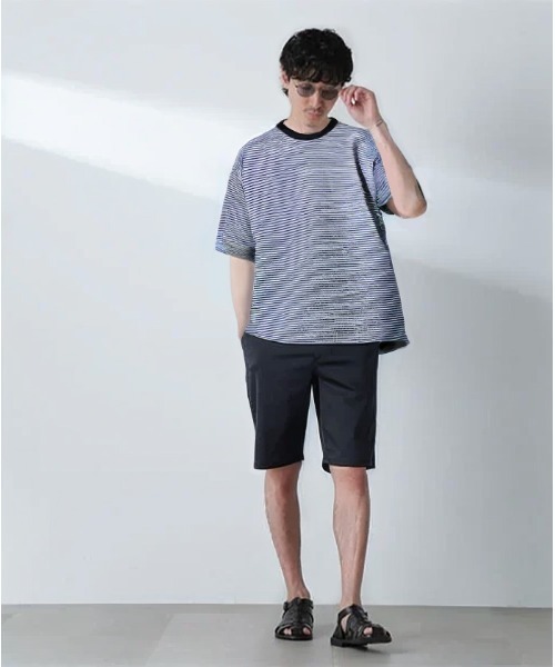 NANO universe（ナノユニバース）の「「MC」coveross(R)イージーショーツ（その他パンツ・メンズ・オフホワイト/チャコール・S/M/L）」の3枚目の写真