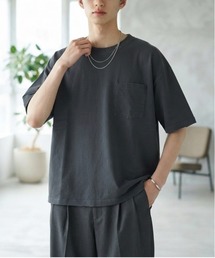 【JEMORGAN / ジェーイーモーガン】ヘビーウエイト カットオフリブ ポケットTシャツ / オーバーサイズ 半袖TEE