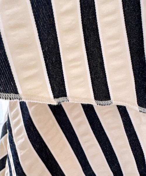 nissen（ニッセン）の「【販売終了】ストライプティアードスカート（スカート・レディース・ネイビー/ブラック・M/L）」の3枚目の写真