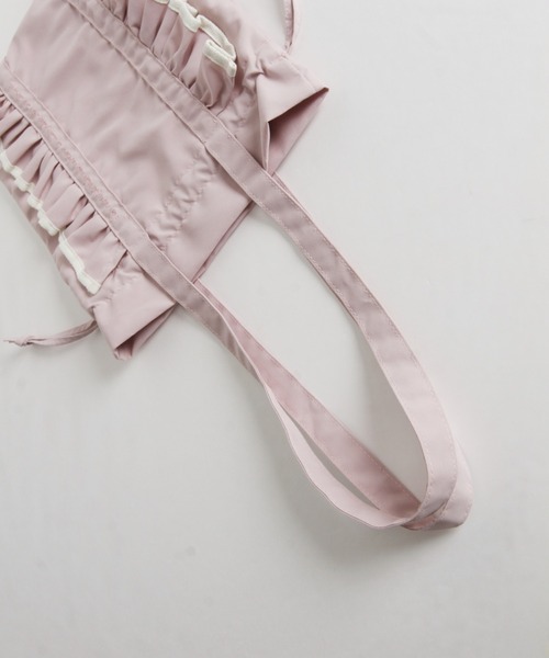 tocco closet(トッコ クローゼット)の「【ZOZO限定】パイピングフリルトートバッグ(トートバッグ・レディース・アイボリー/ブラック/ピンク・FREE)」の9枚目の写真