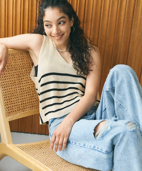 coca（coca）（コカ）の「バッククロスニットタンクトップ（タンクトップ・レディース・ベージュ/その他1・M/L）」の11枚目の写真