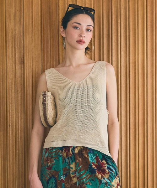 coca（coca）（コカ）の「バッククロスニットタンクトップ（タンクトップ・レディース・ベージュ/その他1・M/L）」の3枚目の写真