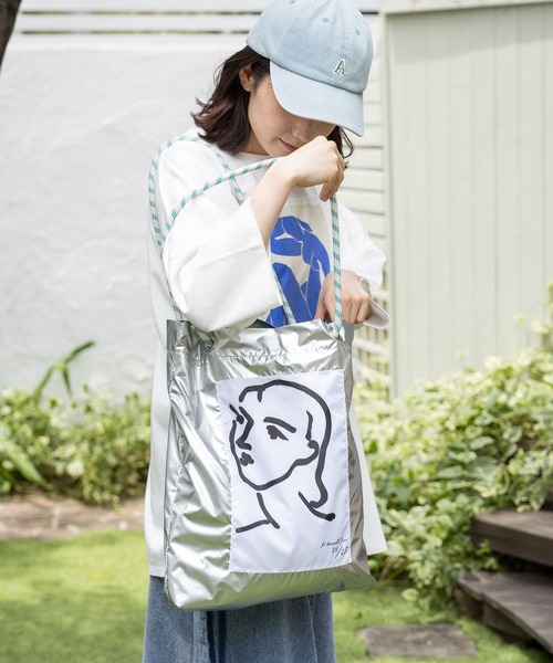 niko and...（ニコアンド）の「【Henri Matisse(アンリ・マティス)】トートバッグ（トートバッグ・レディース・ブルー/チャコール/グレー・0）」の4枚目の写真