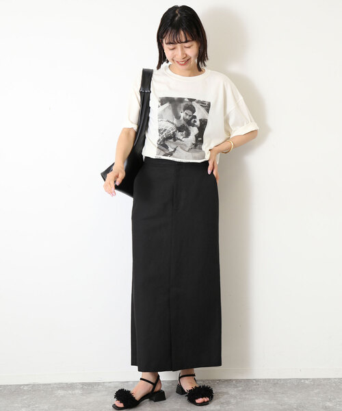 SLOBE IENA（スローブイエナ）の「リネン混TRサスペンダー付きペンシル