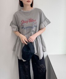 ピグメント加工リメイク風Tシャツ