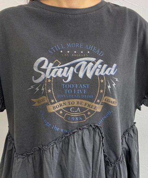 fredy emue(フレディエミュ)の「ピグメント加工リメイク風Tシャツ(Tシャツ/カットソー・レディース・チャコールグレー/ライトグレー・38)」の22枚目の写真