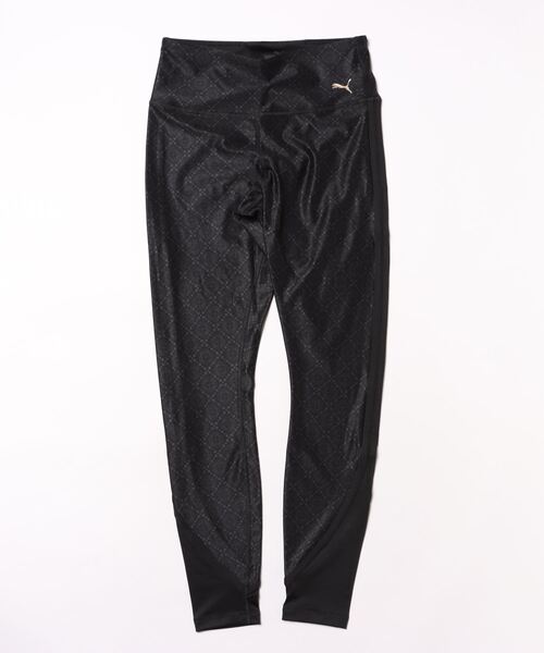 PUMA(プーマ)の「【PUMA LOGO LOVE ハイウエストタイツ】(レギンス/スパッツ・レディース・ブラック/ホワイト×ブラック・2/3/4)」の1枚目の写真