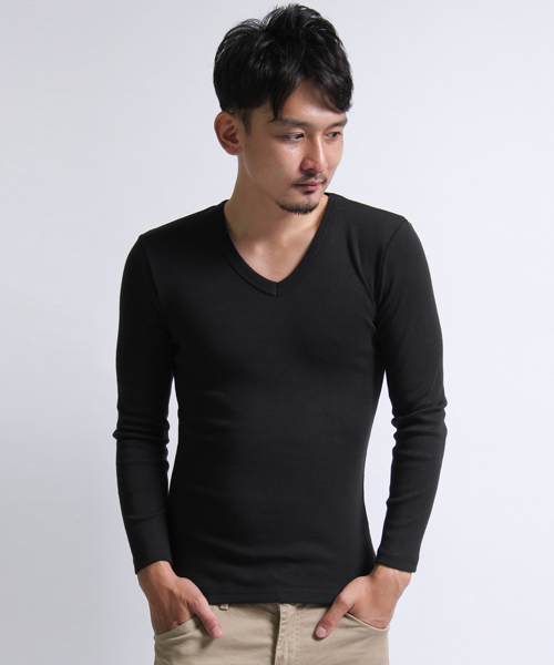 NO ID.(ノーアイディ)の「mlt1276 - 16フライス9分袖VネックTシャツ(Tシャツ/カットソー・メンズ・ブラック/グレー系その他/ホワイト/アッシュグレー・1/3/2)」の13枚目の写真