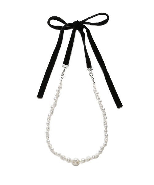 LILY BROWN（リリーブラウン）の「ベロアリボンパールネックレス（ネックレス・レディース・ゴールド/シルバー・FREE）」の10枚目の写真