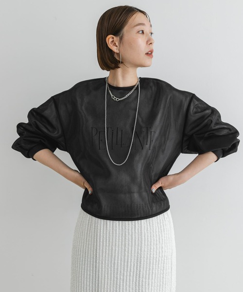 F by ROSSO（エフバイロッソ）の「F by ROSSO　シアーショートブラウス（シャツ/ブラウス・レディース・ブラック/ブラウン・FREE）」の7枚目の写真