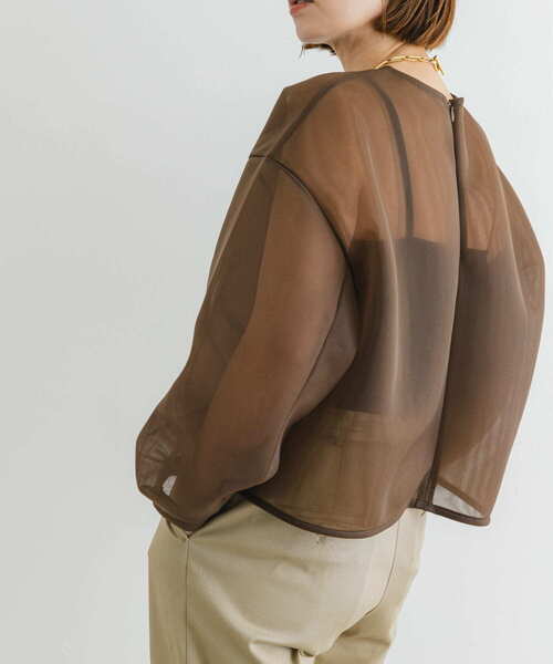 F by ROSSO（エフバイロッソ）の「F by ROSSO　シアーショートブラウス（シャツ/ブラウス・レディース・ブラック/ブラウン・FREE）」の11枚目の写真