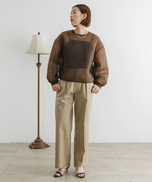 F by ROSSO（エフバイロッソ）の「F by ROSSO　シアーショートブラウス（シャツ/ブラウス・レディース・ブラック/ブラウン・FREE）」の15枚目の写真