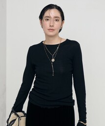 NOLLEY’S | MY STANDARDウォッシャブルリブクルーネックプルオーバーカットソー(Tシャツ/カットソー)