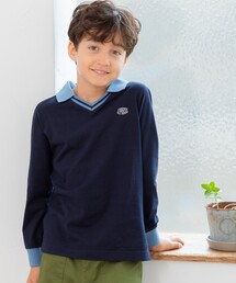 J.PRESS(ジェイプレス)の【110-130cm】40/2天竺襟付き Vネック ポロシャツ(ポロシャツ)
