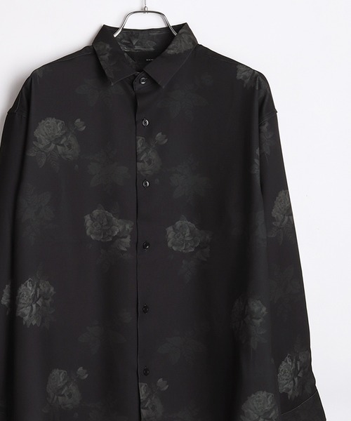 セール NAIVE MAGIC ナチュラルストレッチ ルーズサイズ 総柄長袖シャツ フラワー アブストラクト シャツ ブラウス WESTSEA ウエストシー のファッション通販