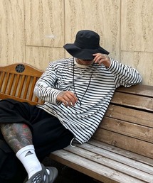 BIG SALE開催中!【BY ATTENTION】 クラッシュ 長袖 ボーダーTシャツ / ユニセックス