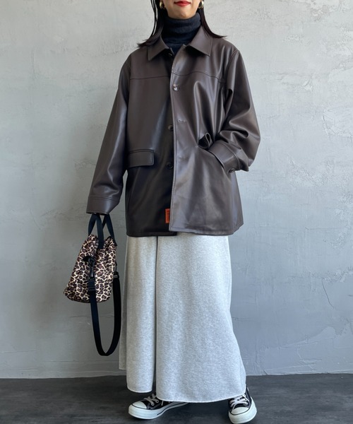 Healthknit（ヘルスニット）の「[HEALTHKNIT/ヘルスニット] 別注 クラシックスウェット マキシ丈フレアスカート（スカート・レディース・ピンク/チャコール/ブルー/グレー/レッド・M/S）」の6枚目の写真