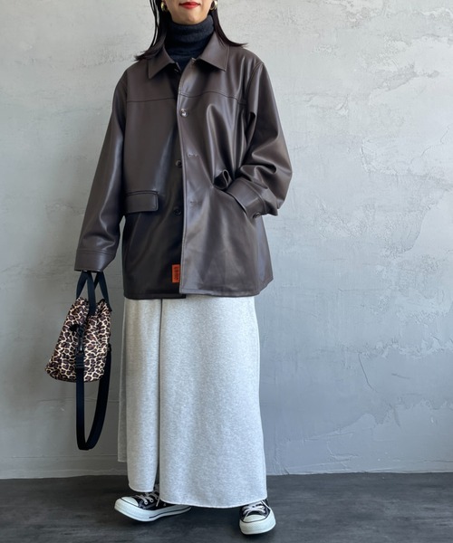 Healthknit（ヘルスニット）の「[HEALTHKNIT/ヘルスニット] 別注 クラシックスウェット マキシ丈フレアスカート（スカート・レディース・ピンク/チャコール/ブルー/グレー/レッド・M/S）」の16枚目の写真