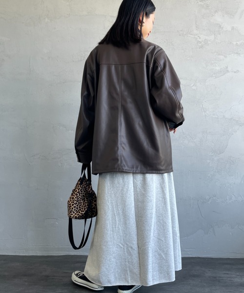 Healthknit（ヘルスニット）の「[HEALTHKNIT/ヘルスニット] 別注 クラシックスウェット マキシ丈フレアスカート（スカート・レディース・ピンク/チャコール/ブルー/グレー/レッド・M/S）」の18枚目の写真