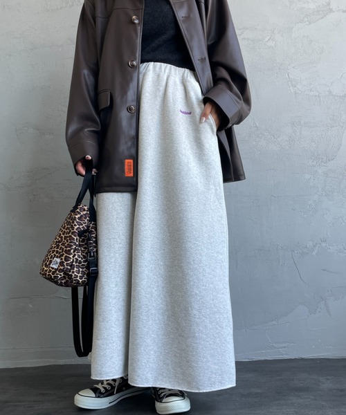 Healthknit（ヘルスニット）の「[HEALTHKNIT/ヘルスニット] 別注 クラシックスウェット マキシ丈フレアスカート（スカート・レディース・ピンク/チャコール/ブルー/グレー/レッド・M/S）」の12枚目の写真