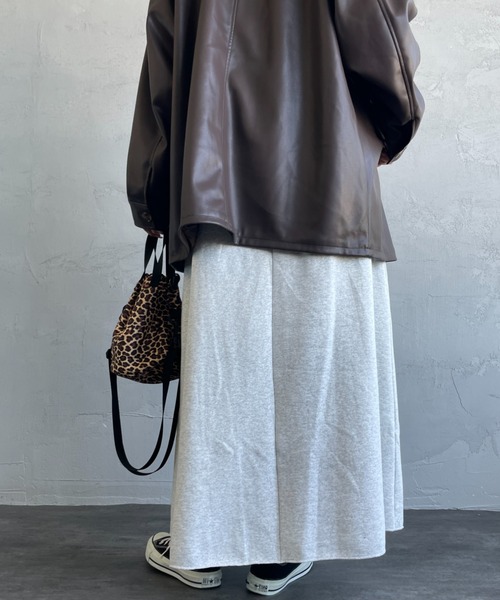 Healthknit（ヘルスニット）の「[HEALTHKNIT/ヘルスニット] 別注 クラシックスウェット マキシ丈フレアスカート（スカート・レディース・ピンク/チャコール/ブルー/グレー/レッド・M/S）」の14枚目の写真