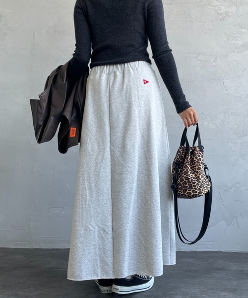 Healthknit（ヘルスニット）の「[HEALTHKNIT/ヘルスニット] 別注 クラシックスウェット マキシ丈フレアスカート（スカート・レディース・ピンク/チャコール/ブルー/グレー/レッド・M/S）」の15枚目の写真