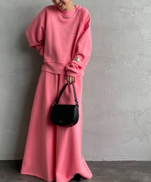 Healthknit（ヘルスニット）の「[HEALTHKNIT/ヘルスニット] 別注 クラシックスウェット マキシ丈フレアスカート（スカート・レディース・ピンク/チャコール/ブルー/グレー/レッド・M/S）」の10枚目の写真