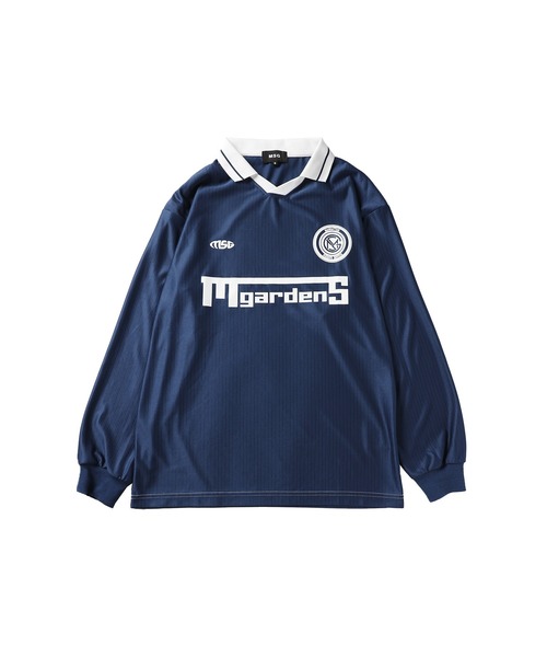 MSG(エムエスジー)の「オーバーサイズ襟配色ロゴプリントゲーム長袖Tシャツユニフォームシャツ【UNISEX】(Tシャツ/カットソー・メンズ・グレー/ブラック/ピンク/ホワイト/ブラック系/ネイビー・L/M/S/XL)」の11枚目の写真