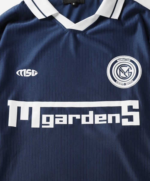 MSG(エムエスジー)の「オーバーサイズ襟配色ロゴプリントゲーム長袖Tシャツユニフォームシャツ【UNISEX】(Tシャツ/カットソー・メンズ・グレー/ブラック/ピンク/ホワイト/ブラック系/ネイビー・L/M/S/XL)」の14枚目の写真