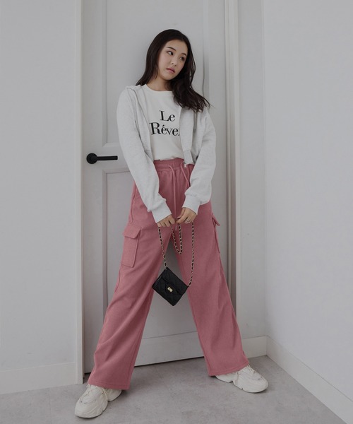 セール】裏起毛コーデュロイ調カーゴパンツ（カーゴパンツ）｜CHAN ME