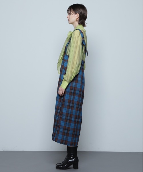 ROSE BUD(ローズバッド)の「マルチウェイチェックジャンパースカート(スカート・レディース・ブルー/ブラウン/グリーン・FREE)」の8枚目の写真