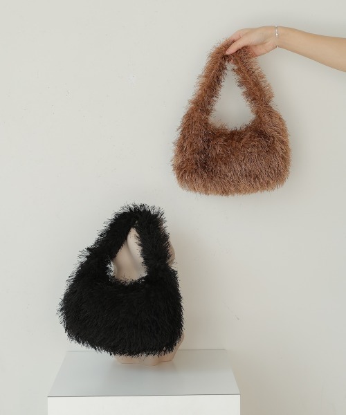Bab（バブ）の「ワンハンドルフェザーBAG（ハンドバッグ・レディース・ブラック/ブラウン・ONESIZE）」の9枚目の写真