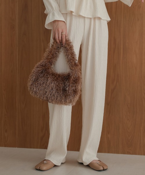 Bab（バブ）の「ワンハンドルフェザーBAG（ハンドバッグ・レディース・ブラック/ブラウン・ONESIZE）」の6枚目の写真